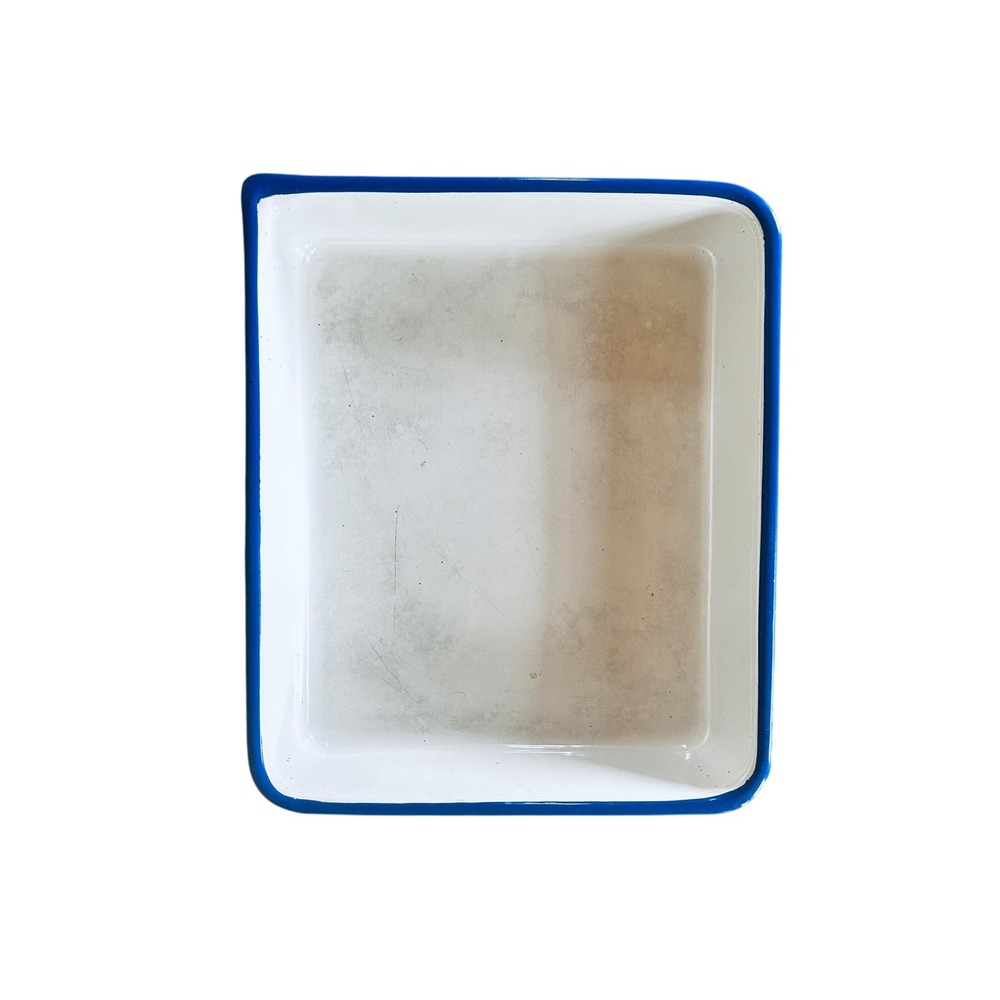 Columbian Photography Tray 11x9 White Blue Enamel Industrial Vintage Enamelware